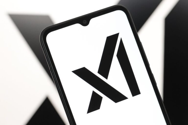 In this photo illustration, the xAI logo is seen displayed